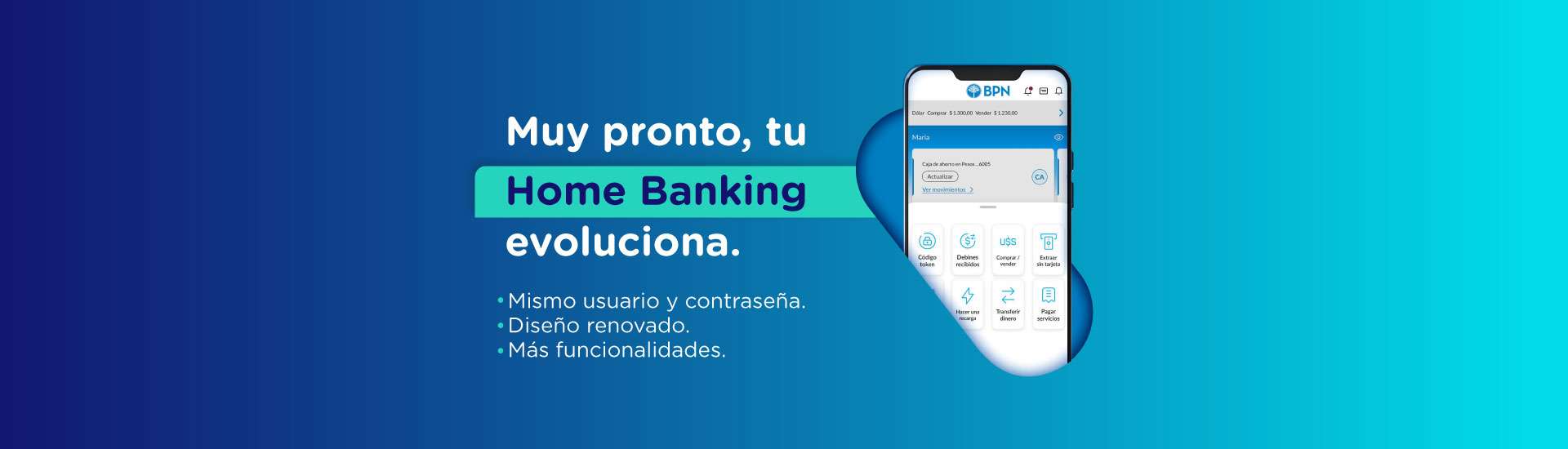 ¡Más beneficios en tu Home Banking!